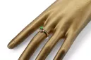 Emerald Original Vintage 14K Rose Gold Ring Bijuteria Vintage vrc004r